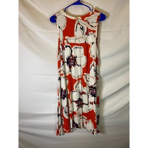 THE LIMITED WOMENS SIZE LARGE TANK DRESS RED WHITE PATTERN KNEE LENGTH - Picture 3 of 3